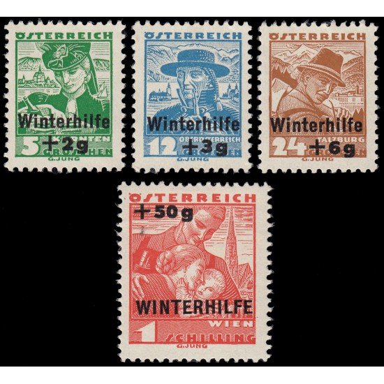Österreich Austria 467/70 1935 Alivio de invierno Vestidos regionales MH Österreich Austria 467/70 1935 Alivio de invierno Vestidos regionales MH