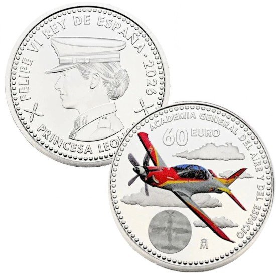España 2026 60 Euros de plata 60€ Color Academia del Aire Princesa Leonor España 2026 60 Euros de plata 60€ Color Academia del Aire Princesa Leonor