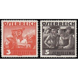 Österreich Austria 482/83 1936 Trabajadores agrícolas y industriales MH