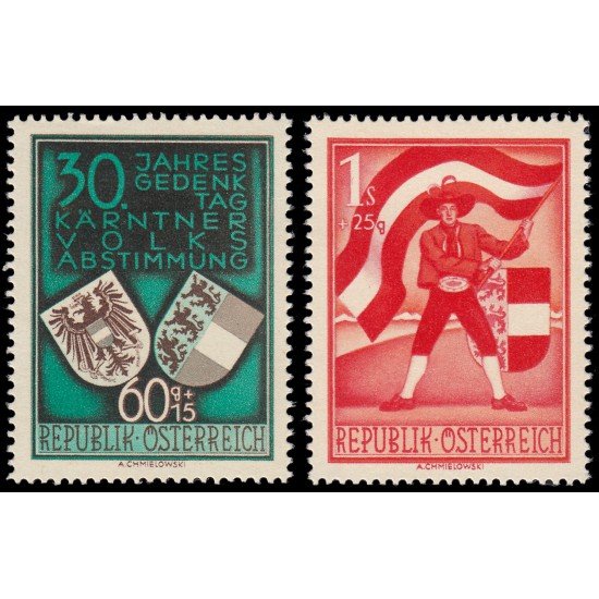 Österreich Austria 788/89 1950 30 aniversario del plebiscito carintio MNH Österreich Austria 788/89 1950 30 aniversario del plebiscito carintio MNH