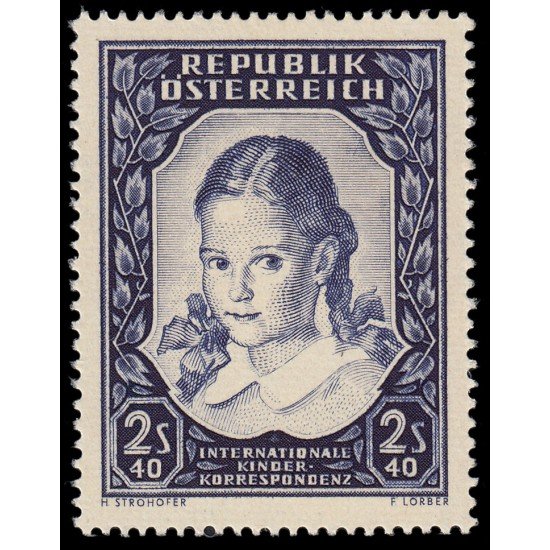 Österreich Austria 817 1952 Correspondencia internacional de niños MH Österreich Austria 817 1952 Correspondencia internacional de niños MH