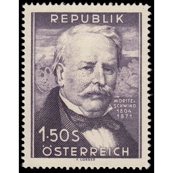 Österreich Austria 829 1954 150 aniv. del nacimiento del pintor Moritz von Schwind MNH Österreich Austria 829 1954 150 aniv. del nacimiento del pintor Moritz von Schwind MNH