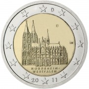 Alemania 2011 2 € euros conmemorativos Nordrhein-Westfalen ( 5 monedas )