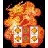 China 4321 2005 Sello con mensaje Ideogramas Dragón Hoja con 4 valores MNH