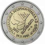 Eslovaquia 2011 2 € euros conmemorativos XX Av. del Grupo de Visegrado V4
