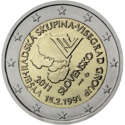 Eslovaquia 2011 2 € euros conmemorativos XX Av. del Grupo de Visegrado V4 Eslovaquia 2011 2 € euros conmemorativos XX Av. del Grupo de Visegrado V4