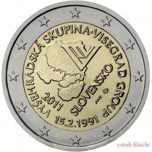 Eslovaquia 2011 2 € euros conmemorativos XX Av. del Grupo de Visegrado V4