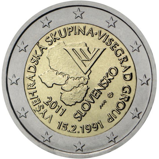 Eslovaquia 2011 2 € euros conmemorativos XX Av. del Grupo de Visegrado V4 Eslovaquia 2011 2 € euros conmemorativos XX Av. del Grupo de Visegrado V4