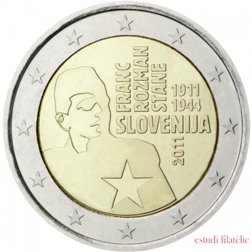 Eslovenia 2011 2 € euros conmemorativos Cent. Franc Rozman Stane 