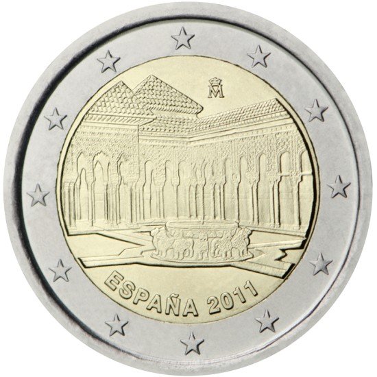España 2011 2 € euros conmemorativos UNESCO Patio de los Leones La Alhambra Granada España 2011 2 € euros conmemorativos UNESCO Patio de los Leones La Alhambra Granada