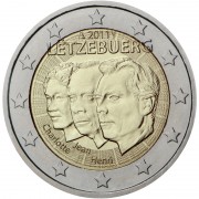 Luxemburgo 2011 2 € euros conmemorativos V Cent. del nombramiento Duque Juan 