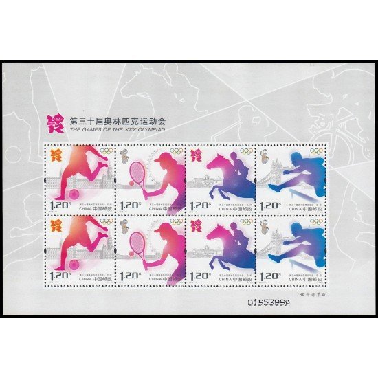 China 4929/32 2012 Juegos olímpicos de verano en Londres Hoja de 2 series completas MNH China 4929/32 2012 Juegos olímpicos de verano en Londres Hoja de 2 series completas MNH