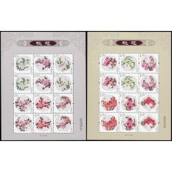 China 4994/05 2013 Flora Flores Hoja de 2 series completas MNH