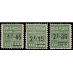 France Francia Paquete Postal 92/94 1928 Sellos de 1926 con nuevo valor en sobrecarga Entrega urgente MH 