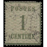 France Francia Alsacia-Lorena 1b 1870 Tipografía Burelage invertido Usado