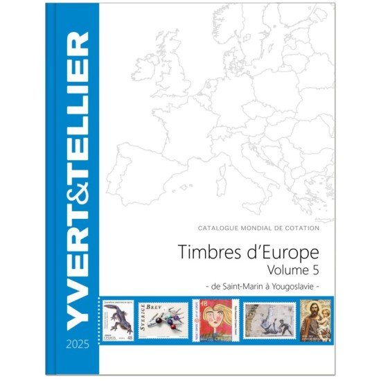 Catálogo Yvert 2025 Sellos Europa Vol.5 Sellos San Marino a Yugoslavia