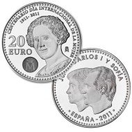 España Spain 2011 20 euros Clara Campoamor Centenario del dia internacional de la mujer Plata Ag