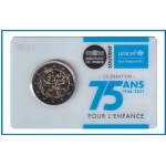 Francia France 2021 Cartera Oficial Coin Card 2€ euros conm. UNICEF BU
