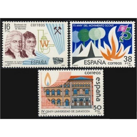 SCO/S España Spain 2715/17 1983 Grandes Efemérides MNH SCO/S España Spain 2715/17 1983 Grandes Efemérides MNH