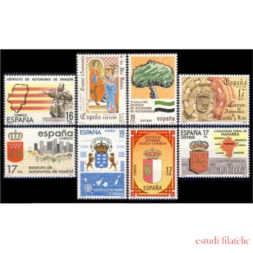 España Spain 2735/42 1984 Estatutos de Autonomía MNH