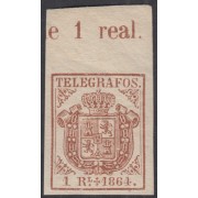 España Spain Telégrafos 1 1864 Escudo Coat of Spain  MNH 