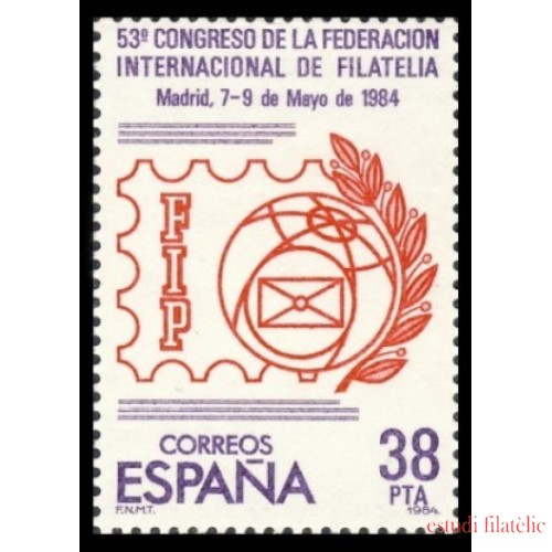 España Spain 2755 1984  53º Congreso de la Federación Internacional de Filatelia MNH