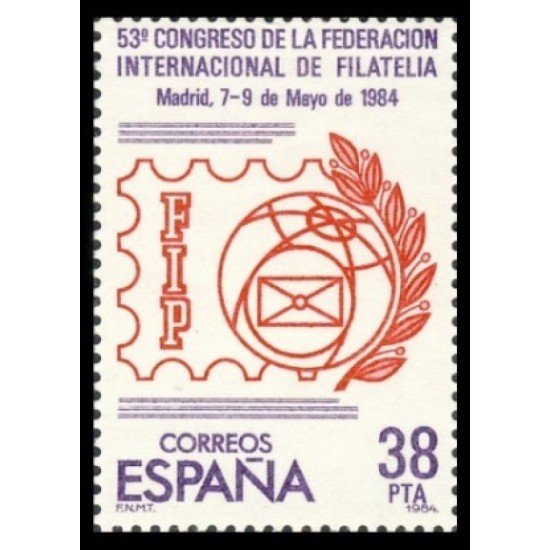 España Spain 2755 1984 53º Congreso de la Federación Internacional de Filatelia MNH España Spain 2755 1984 53º Congreso de la Federación Internacional de Filatelia MNH