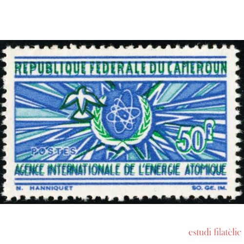VAR2/S  Camerún Cameroon  Nº 439   1967  Agencia inter. de energía atómica Símbolo, átomo y paloma MNH