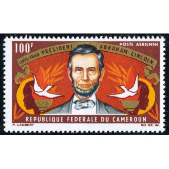 MI2 Camerún Cameroon Nº A 64 1965 Cent. muerte Abraham Lincoln Efigie Lujo