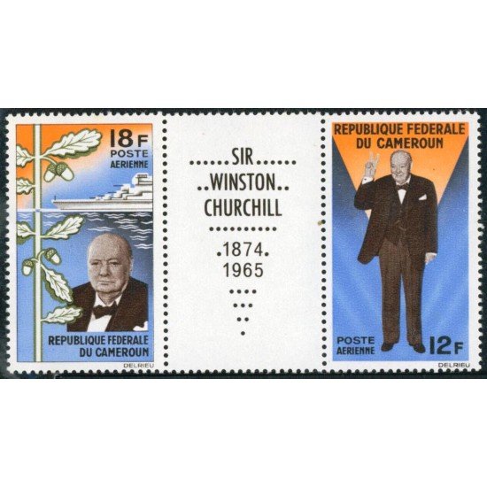 BA2/S Camerún - 67A-A - 1965 Muerte de W. Churchill Efigie, barco Tríptico Lujo