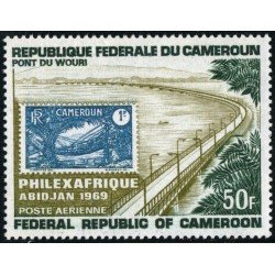 VAR2/S Camerún Cameroon Nº A 129 1969 Philexafrica Adbijan (Costa de Ivori) Puente, sello Lujo VAR2/S Camerún Cameroon Nº A 129 1969 Philexafrica Adbijan (Costa de Ivori) Puente, sello Lujo
