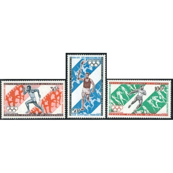 DEP1/S Camerún Cameroon Nº A 179/81  1971 75º Aniv. de los 1ros JJOO modernos Deportes Lujo