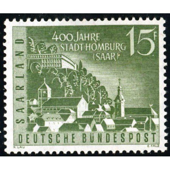 VAR1/S Sarre 418 1958 4º Cent. de la ciudad de Hamburgo Vista de la ciudad Lujo VAR1/S Sarre 418 1958 4º Cent. de la ciudad de Hamburgo Vista de la ciudad Lujo