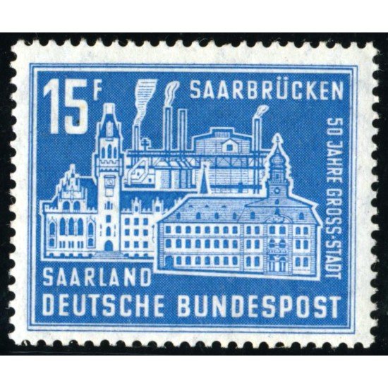 VAR1/S Sarre Saar 428 1959 50º Aniversario de Sarrebruck como gran ciudad Fábrica y hotel Lujo VAR1/S Sarre Saar 428 1959 50º Aniversario de Sarrebruck como gran ciudad Fábrica y hotel Lujo