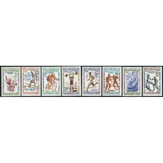 DEP6/S Marruecos Fr. Morocco Nº 413/20 1960 JJOO de Roma Anillos Olímpicos Deportes MNH