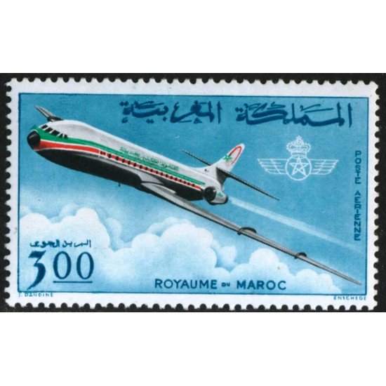 TRA2/S Marruecos  Morocco  Aéreo 115 1966 Compañía Royal Air Maroc Avión Caravelle Lujo