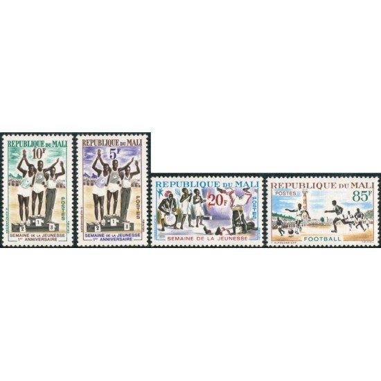 DEP6/S Mali 50/53 1963 Semana de la juventud Deportes danzas Lujo DEP6/S Mali 50/53 1963 Semana de la juventud Deportes danzas Lujo