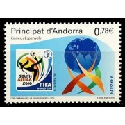 Andorra Española 377 2010 FIFA Mundial de fútbol Sudáfrica 2010 MNH Andorra Española 377 2010 FIFA Mundial de fútbol Sudáfrica 2010 MNH