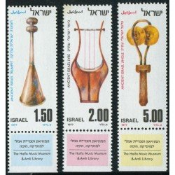 Israel 639/41 1977 Instrumentos de música antiguos de Israel Israel 639/41 1977 Instrumentos de música antiguos de Israel
