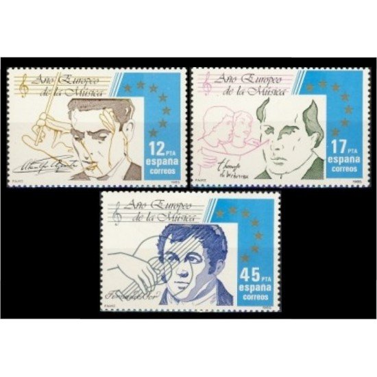 España Spain 2803/05 1985 Año Europeo de la Música MNH España Spain 2803/05 1985 Año Europeo de la Música MNH