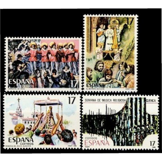 España Spain 2840/43 1986 Grandes Fiestas populares españolas MNH España Spain 2840/43 1986 Grandes Fiestas populares españolas MNH