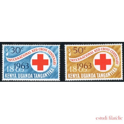 Kenya & Ouganda 127/28 1963 Centenario de la  Cruz Roja Lujo