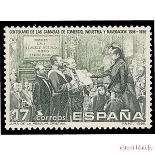 España Spain 2845 1986 I Centenario de la creación de las Cámaras de Comercio Industria y Navegación MNH