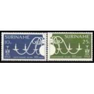 Suriname  - 478/79 - 1968 300º Aniv. de la iglesia reformista de Paramaribo Religión  Lujo