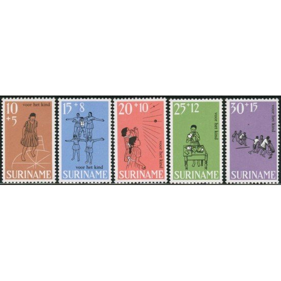 DEP5/VAR1/S Suriname  Nº 486/90  1968 Juegos de niños Deportes Lujo