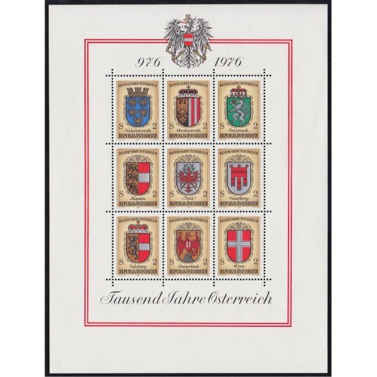 Österreich Austria HB 9 1976 Milenario de la historia austriaca MNH