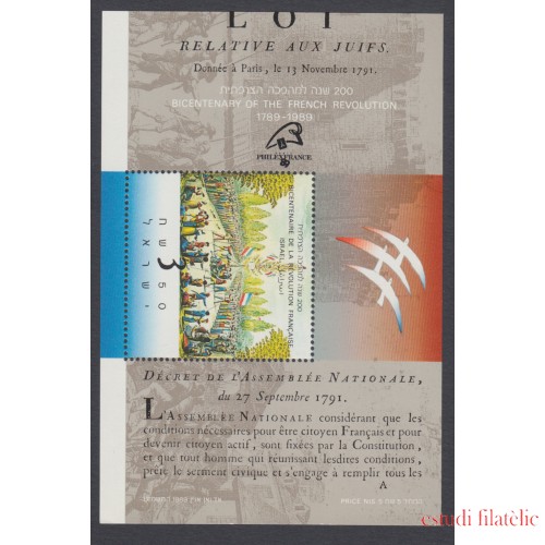 Israel 40 HB 1989 Bicentenario de la Revolución francesa MNH