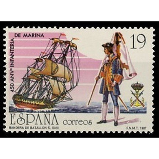 España Spain 2885 1987 Aniversario de la creación del Cuerpo de Infantería de la Marina MNH