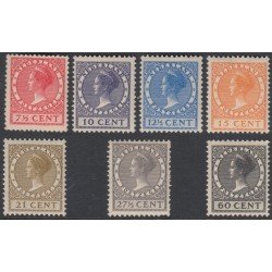 Holanda Netherlands 209/14 1928-31 Efigie de la reina Wilhelmine  Fijasellos
