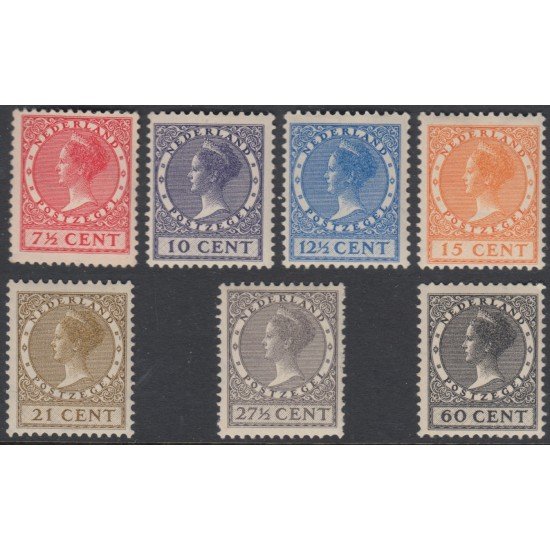 Holanda Netherlands 209/14 1928-31 Efigie de la reina Wilhelmine  Fijasellos